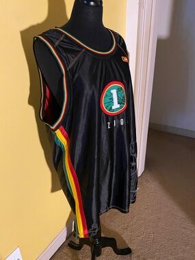 AND1 Black Marley Zion Rasta Stripe Basketball Jersey
